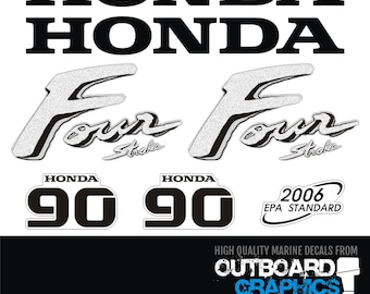 Honda 90hp 4 stroke outboard engine decals/sticker kit - Tariff free to USA
