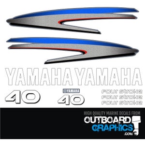 Yamaha 40hp four stroke outboard engine decals/sticker kit + FREE SQUEEGEE
