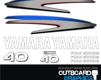 Yamaha 40hp four stroke outboard engine decals/sticker kit + FREE SQUEEGEE