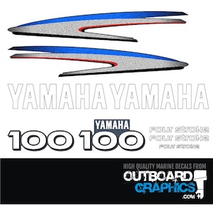 Yamaha 100hp four stroke outboard engine decals/sticker kit + FREE SQUEEGEE