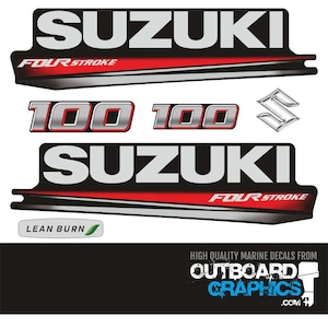 Suzuki DF100 100hp four stroke outboard engine decals/sticker kit (2018) + FREE SQUEEGEE