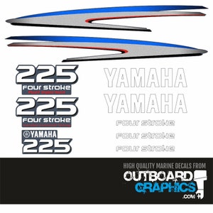 Yamaha 225hp four stroke outboard engine decals/sticker kit + FREE SQUEEGEE