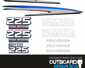 Yamaha 8hp 4-Stroke Outboard Decal Kit – Engine Cowl Stickers By OutboardGraphics.com