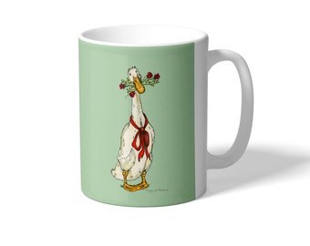 Runner Duck Ceramic Mug, Matching Coaster