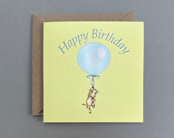 Birthday Giraffe Card, Balloon