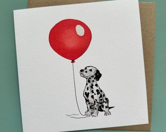 Cute Dalmatian Card, For Dalmatian Lovers, Blank Inside