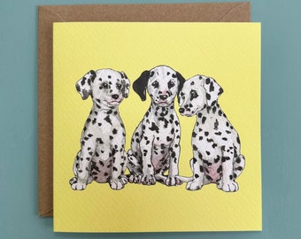Cute Dalmatian card, Blank Inside,