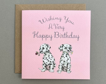Cute Dalmatian Pups Birthday Card