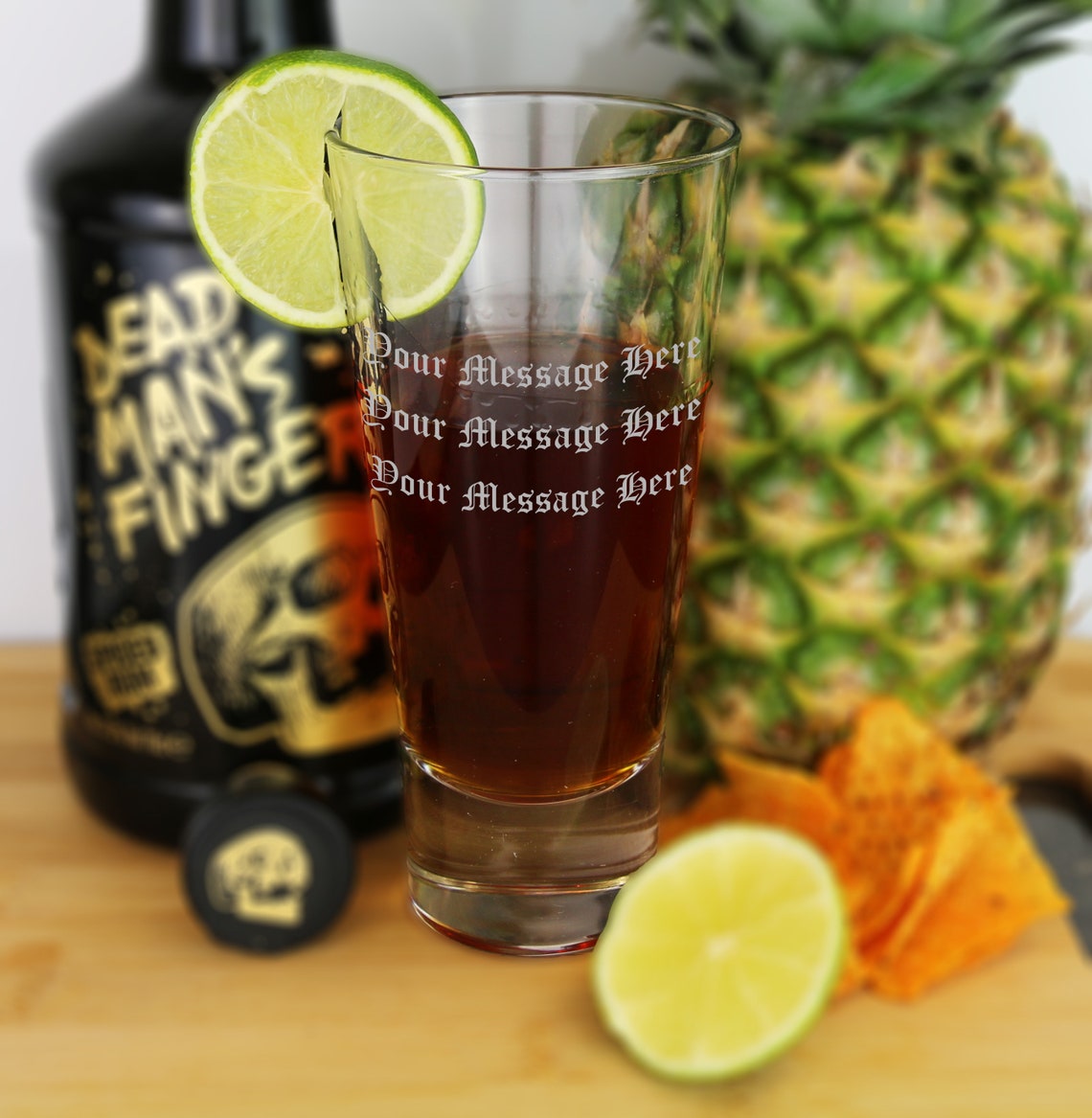 Engraved Rum Hiball Glass Personalised Whisky Rum Spirit Glass Etsy