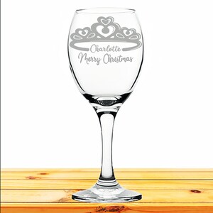 Personalised Wine Glasses, Engraved Secret Santa - Christmas Gift