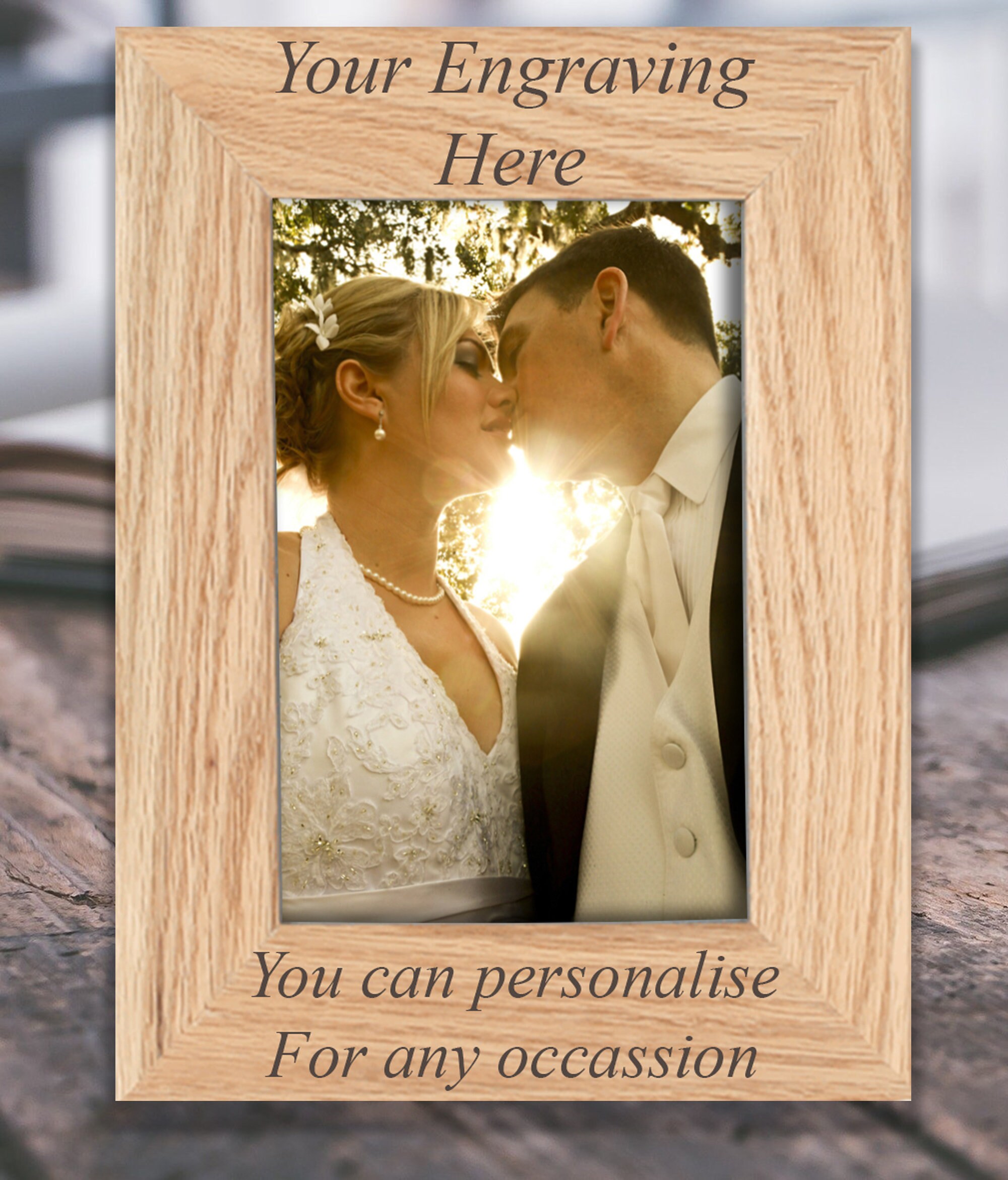 Personalised Photo Frame Oak Effect Wooden 8x10 Etsy UK