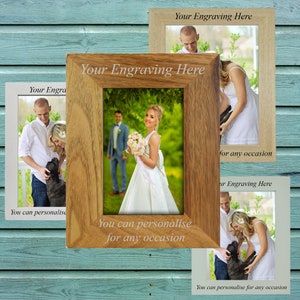 Personalised Photo Frame Various Sizes and Finishes Wooden Engraved Gifts For Birthdays Anniversary Mum Nan