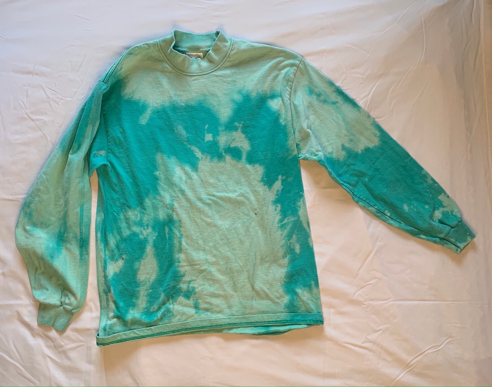 Bleach Dye Green 90's Shirt Etsy