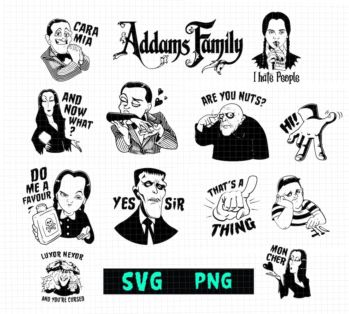Addams Family Svg Bundle Halloween Svg Horror Movie Svg Svg - Etsy India