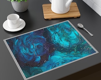 The world in watercolor 1. aesthetic Creative painting original design PLACEMAT in plastic washable and resistant