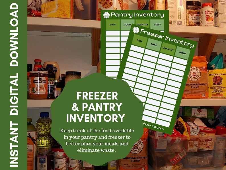 Freezer & Pantry Inventory Tracking Downloadable Lists image 1