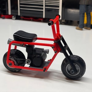 1/10 Scale “Doodle Bug” mini bike perfect for your scale garage or diorama.