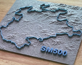 Smokey Mountain 500 SM500 motorcycle overland trophy keepsake finisher plaque completed journey.  Topographical GPX route.