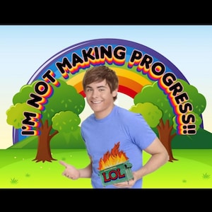 Progress - Dark Adult Humor Sticker - Funny Inspiration Unspiration Decal for Computer, Notebook, Water Bottle, Bumper Sticker