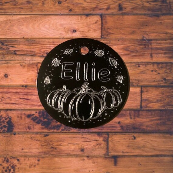 Personalized Pumpkin Dog Tag Autumn Pet ID Etsy