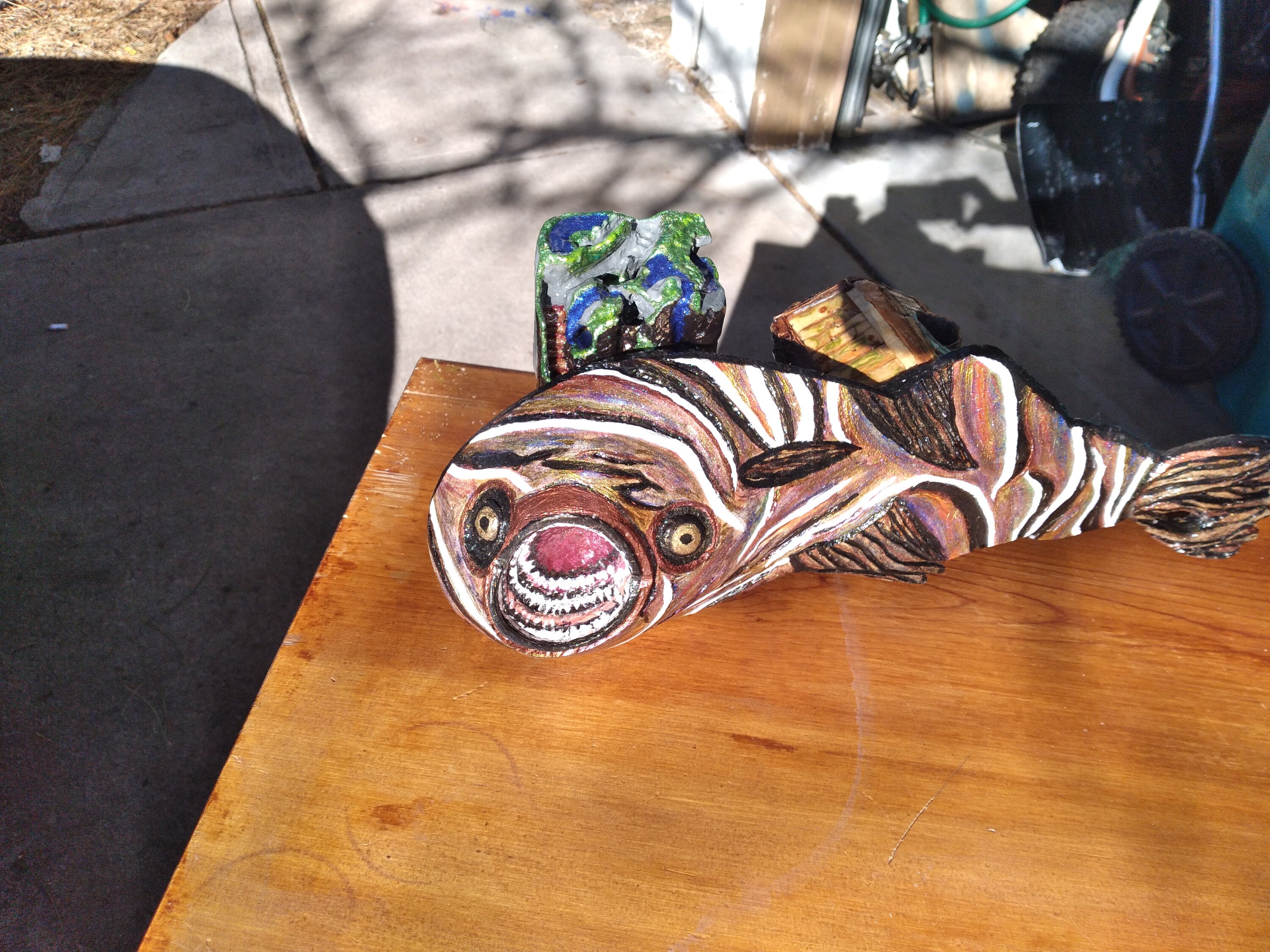 Handcrafted wood fish wall mount Etsy