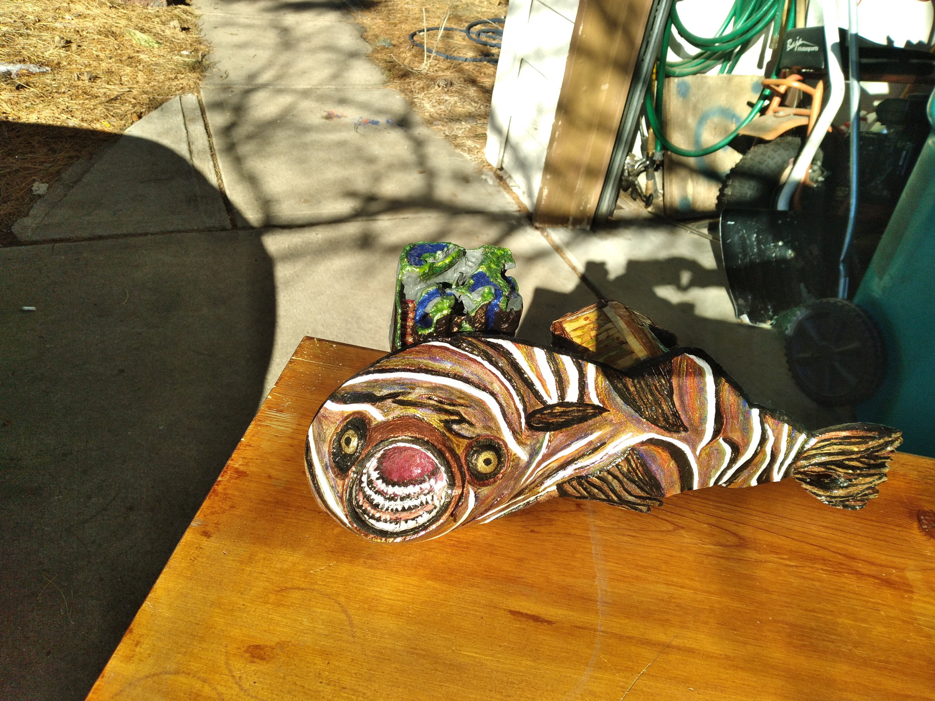 Handcrafted wood fish wall mount Etsy