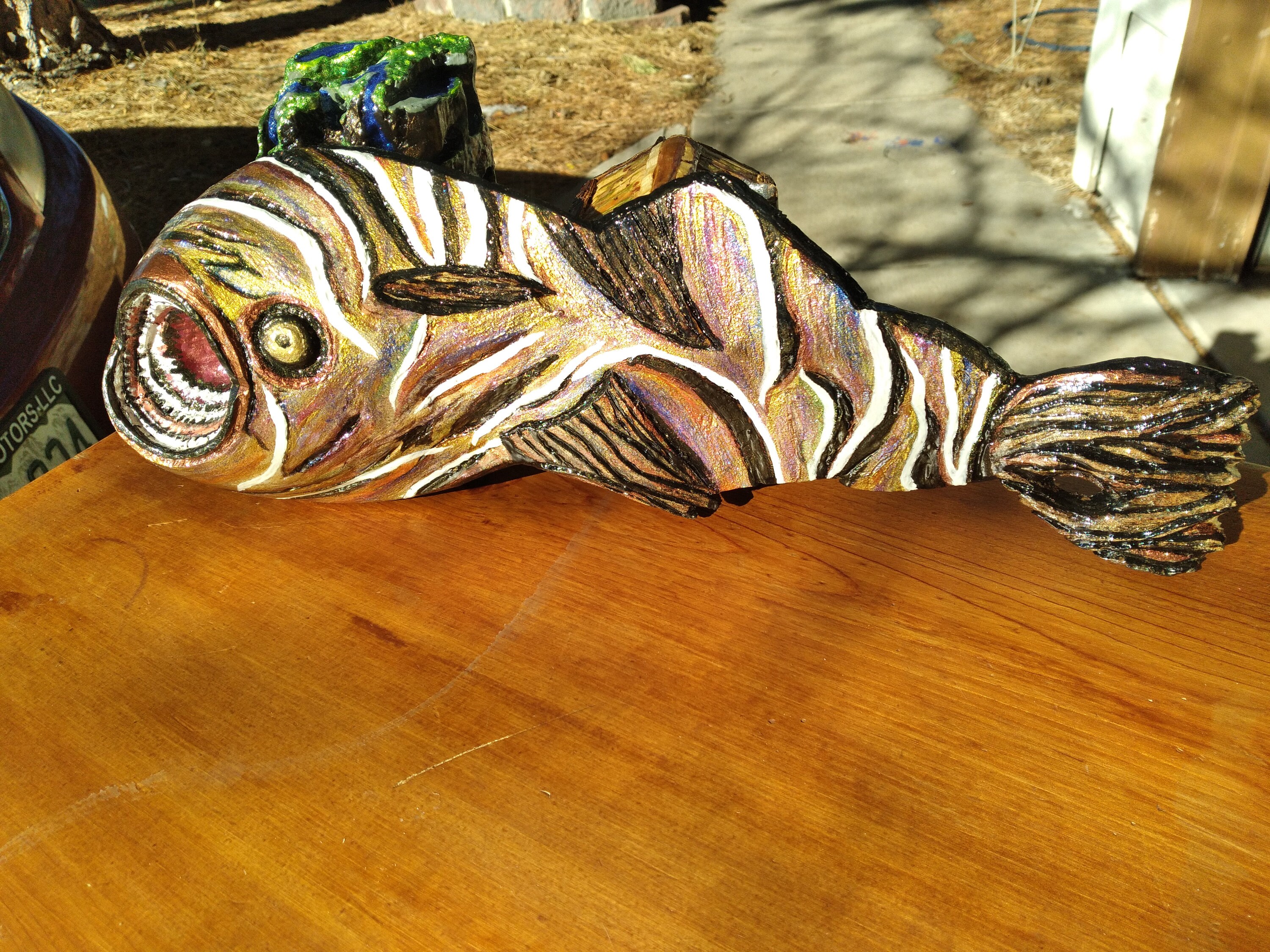 Handcrafted wood fish wall mount Etsy