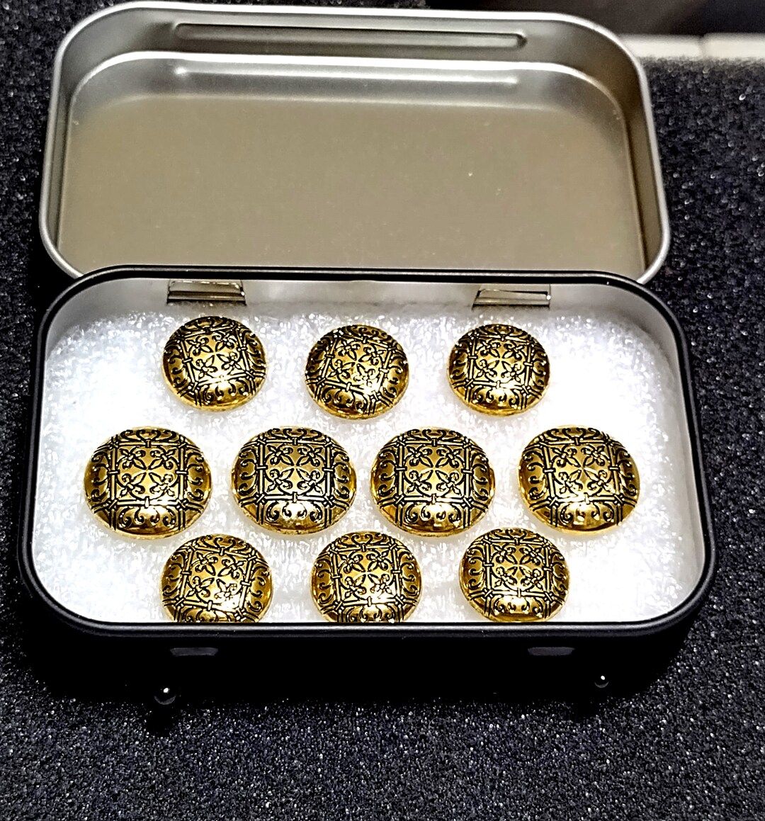 Tin Set of Blazer Jacket Buttons Gold High Fashion Buttons TIN08 Etsy