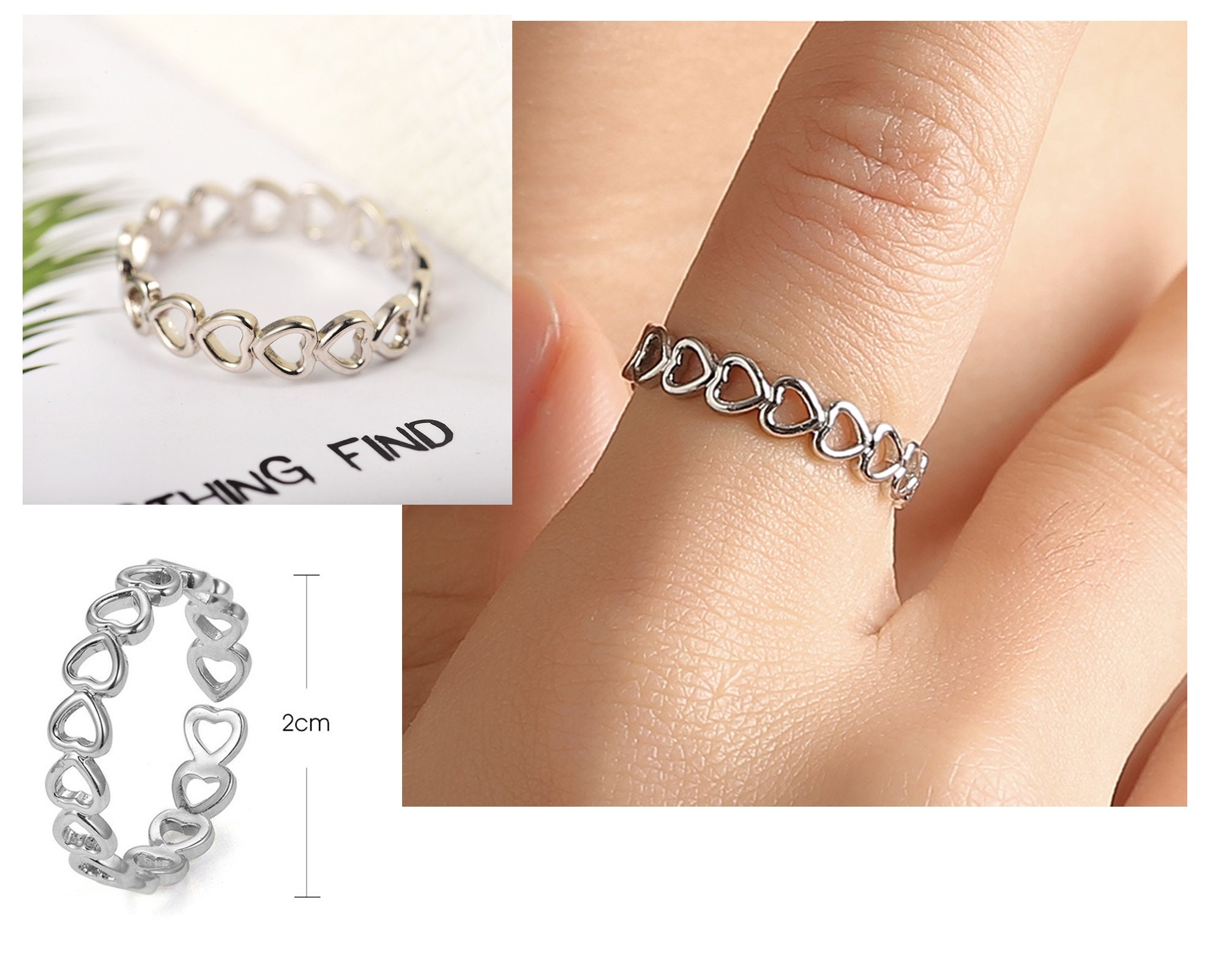 Heart chain ring deals