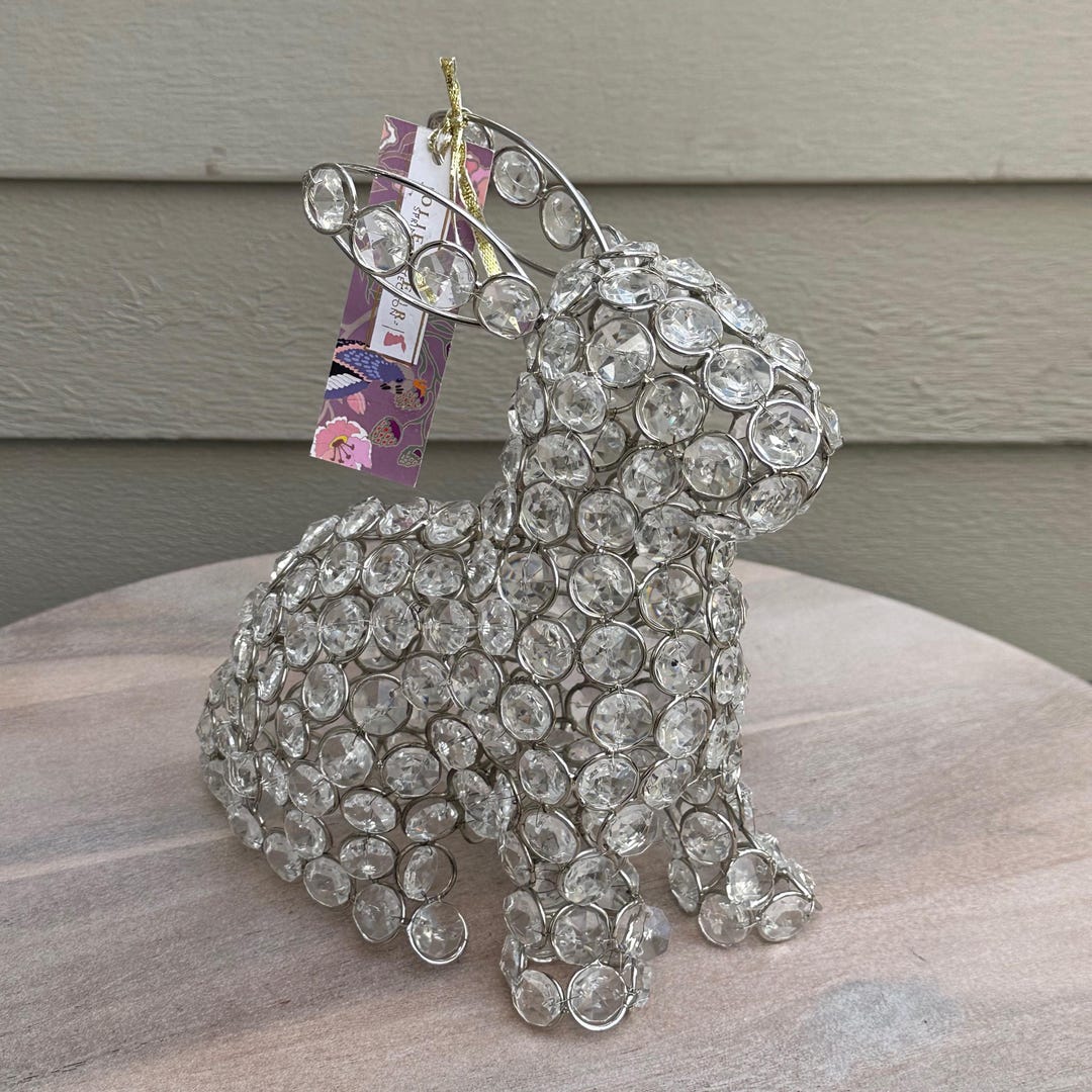 Easter Crystal Rabbit Jolie Fleur Easter Bunny Rabbit Prism Candle Faux Clear Crystal Gem ...