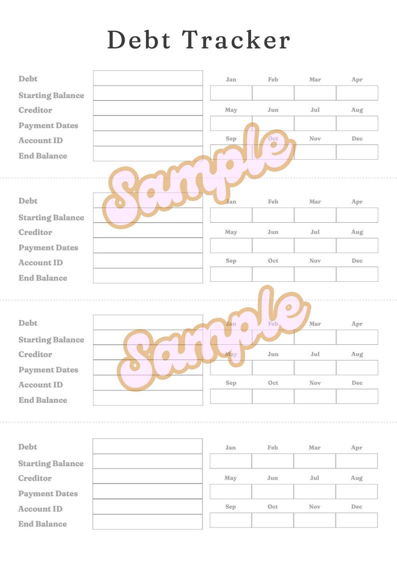 Debt Checklist.pdf Debt Tracker Printable Worksheet - Digital Planner for Managing and ...