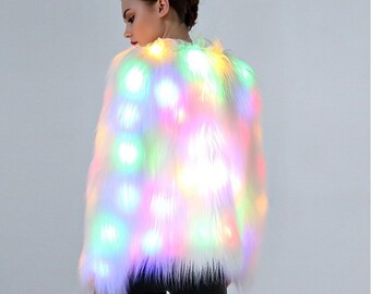 light up fluffy jacket