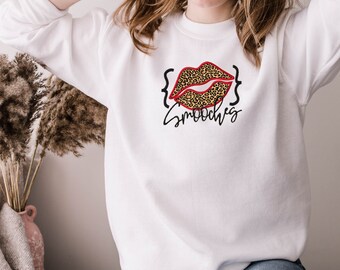 Valentines Sweatshirt - Love Heart Sweatshirt - Kiss Lips - Cute Valentines Sweater - Teacher Valentines Shirt - Mom Valentine's