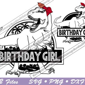 Dinosaur Birthday Girl Svg, Camisa T-rex Design Girl Svg, Kids Dinosaur Birthday png, Saurus dxf, Birthday svg, Birthday cricut, Imprimível