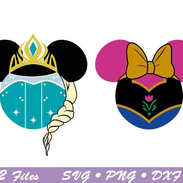 Mouse Shaped svg, Frozen svg, Princess Ears Bundle svg, Princess svg, Mouse Ear svg, Princess Clipart svg, Princess Party svg, Cricut file