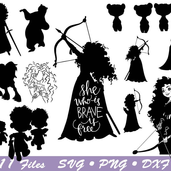 Brave Svg, Merida Svg, Princess Svg, Princess Svg, Princess Merida dxf, Princess Merida Birthday, Brave Printable, Brave cricut file