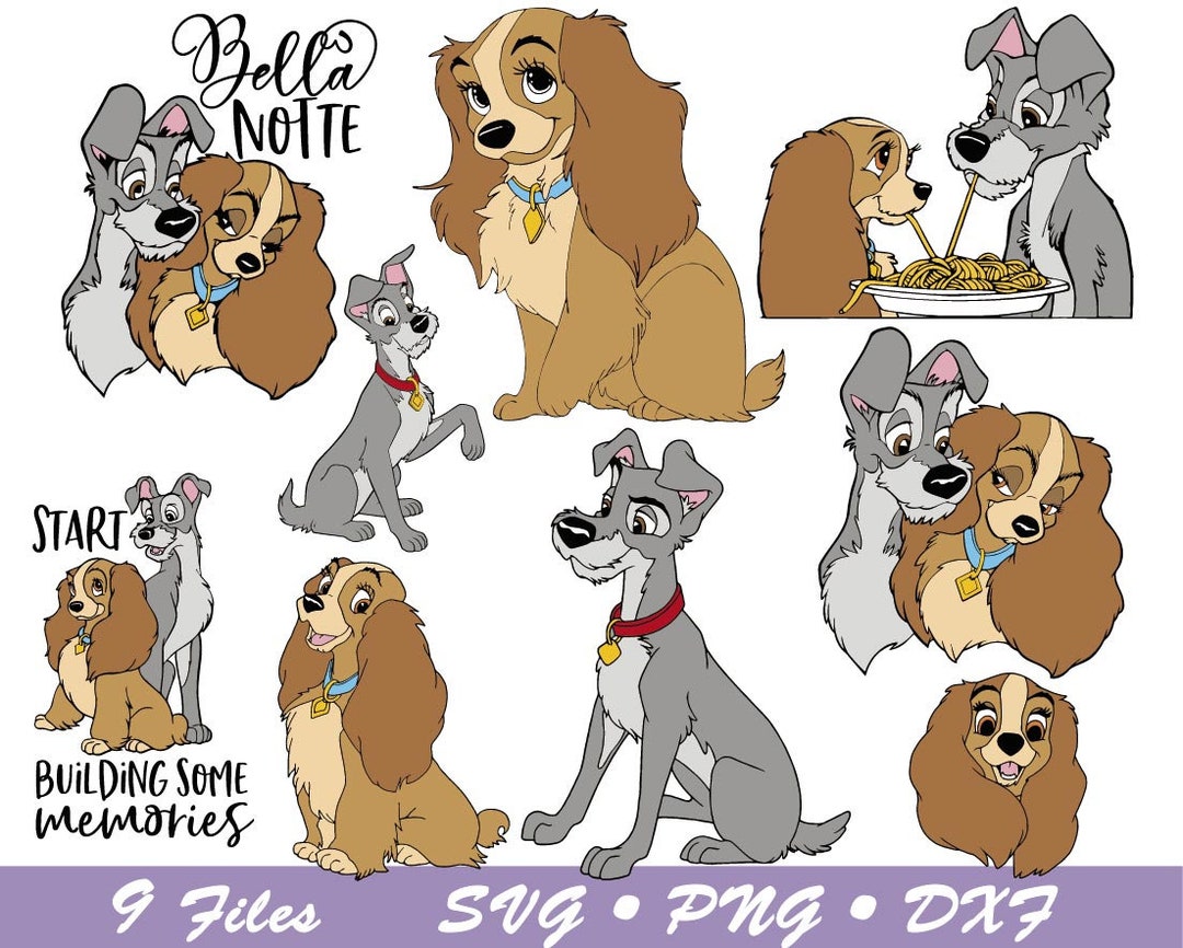 Lady Svg, Tramp Svg, Lady and the Tramp Svg, Birthday Svg, Family
