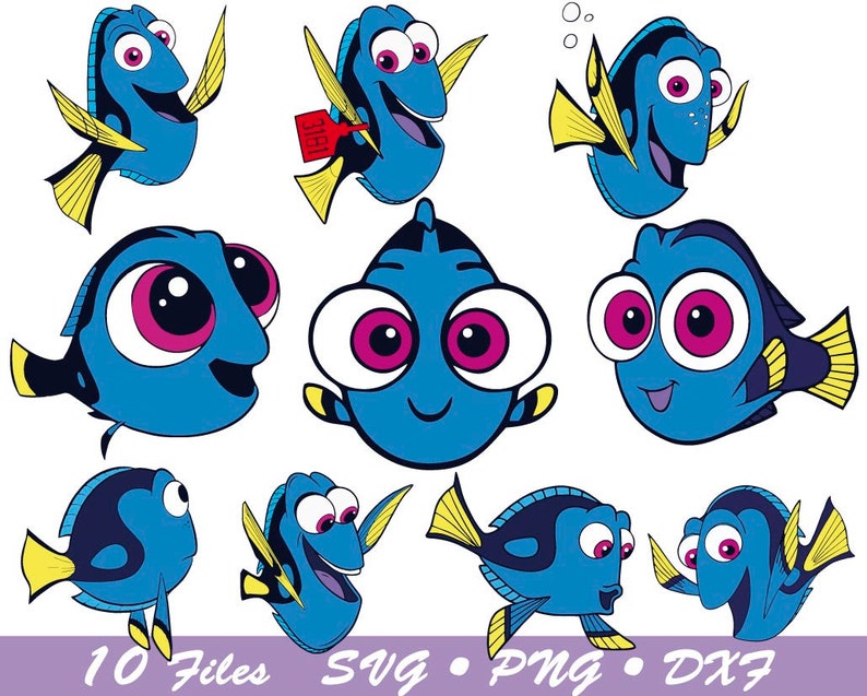 Finding Dory svg, Dory svg, Baby Dory svg, Nemo svg, Marlin svg, Kids Birthday svg, Family Birthday Party svg, Party svg, cricut file image 1