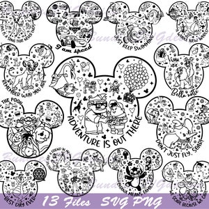 Mouse Head Outline Svg Bundle, Mouse Ears Cartoon Svg, Mouse Birthday Svg, Family Trip Png, Magical Kingdom Svg, Mouse Squad Png