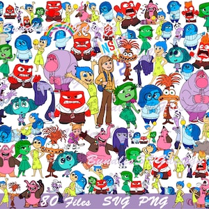Cartoon Emotions Friends Svg Png, It's Okay To Feel All The Feels Svg, Mental Health Svg, Joy Sadness Fear Anxiety Svg, Family Birthday Svg