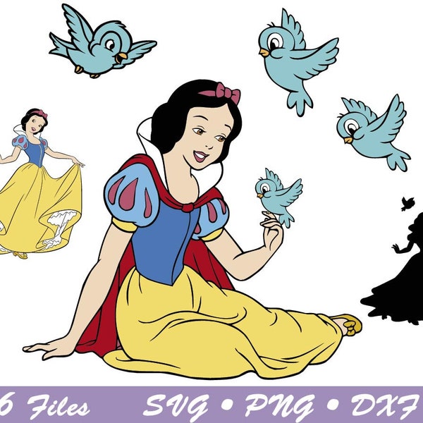 Princess birds birdies svg, bird Snow White, Disney svg, bird Snow White dxf, bird Snow White, Birthday svg, Printable png, cricut file