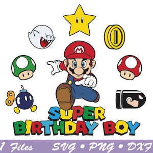 Super Mario Bros Svg, Super Mario KinderGeburtstag svg, Super Mario Party Svg, Super Mario Party Svg, Dxf
