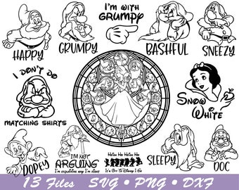 Seven Dwarfs Clipart Etsy