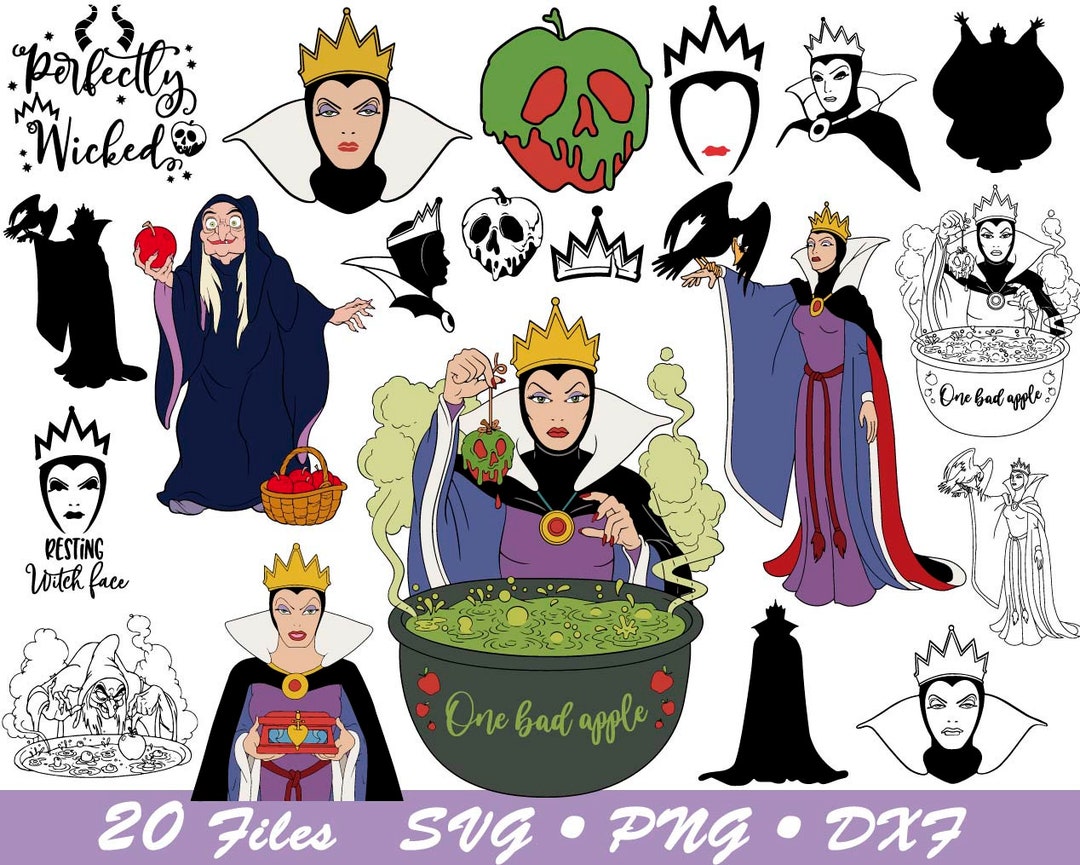 Buy Evil Queen Villain Online - Png, Evil Wicked in Svg, Cricut, Cut File White Etsy Snow India Queen Bundle, Evil Queen