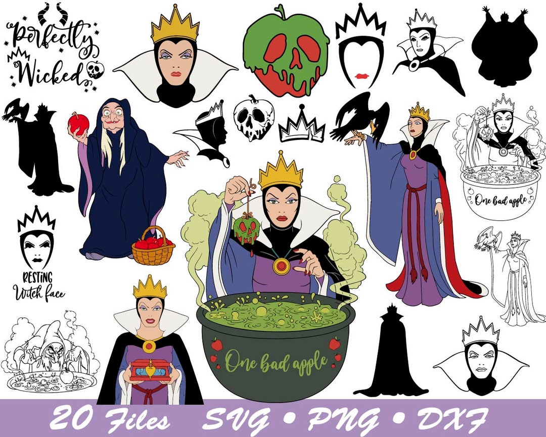 Buy Evil Queen Bundle, in Queen Online Queen File Snow Svg, Wicked - Evil Evil White Villain Cut India Cricut, Png, Etsy