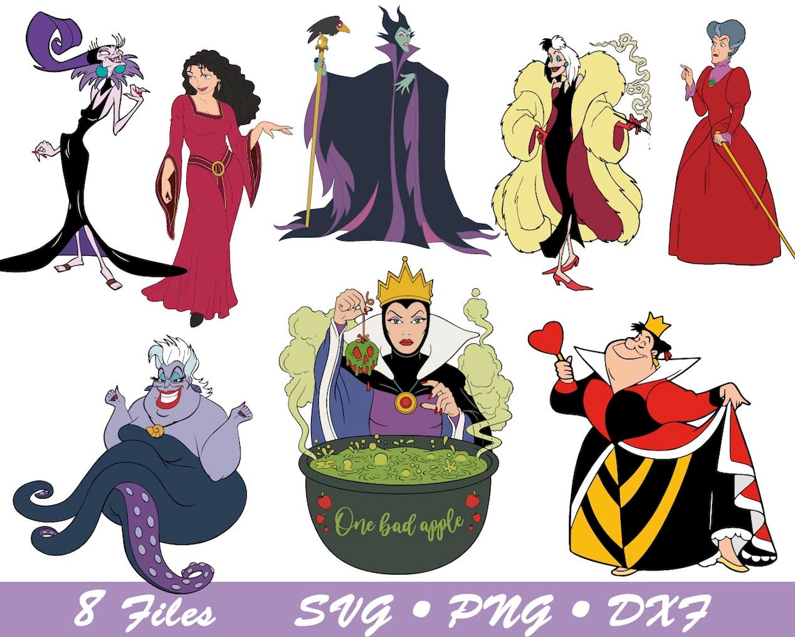 Disney villains svg villains characters svg villain svg | Etsy