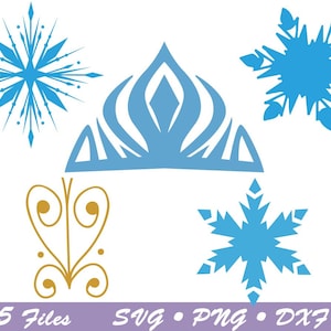 Elsa crown svg, frozen svg, Snowflake Svg, Frozen svg, Snowflake dxf, Snowflake png, frozen Birthday svg, Printable, cricut file