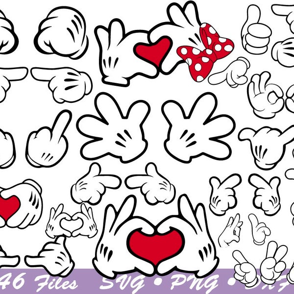 Mouse Hands svg, Mouse Hands Clipart svg, Mouse Gloves svg, Mouse Hands Silhouette svg, Mouse Hand Heart svg, Cricut file