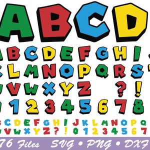 Mario Bros Alphabet Svg, super Mario Schriften Svg, Mario Bros Svg, Schrift Art Svg, Mario Bros Svg, Alphabet Svg, super Mario Geburtstag Png, druckbare