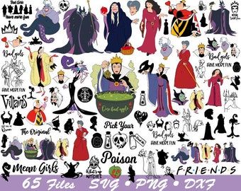 Villains Bundle svg, villains svg, Bad girls svg, villains for cricut, villains dxf, Wicked svg, Witches svg, villains cut file